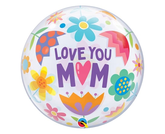Balon foliowy 22" QL Bubble Poj. Love You M(Heart)M Flower Qualatex