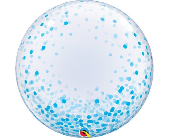 Balon foliowy, 24", Deco Bubble, błękitne grochy GoDan