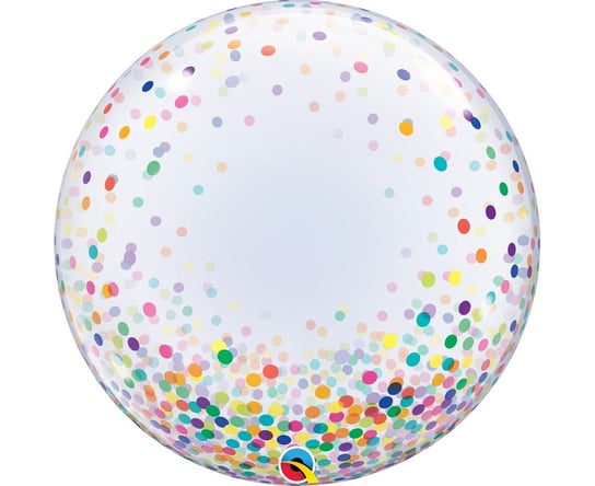 Balon foliowy, 24", Deco Bubble, kolorowe grochy GoDan