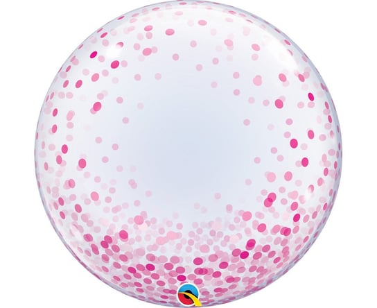 Balon foliowy, 24", Deco Bubble, różowe grochy GoDan