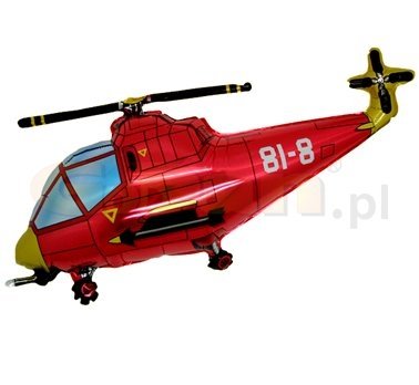 Balon foliowy, 24", Helikopter, czerwony Flexmetal Balloons