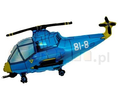Balon foliowy, 24", Helikopter, niebieski Flexmetal Balloons
