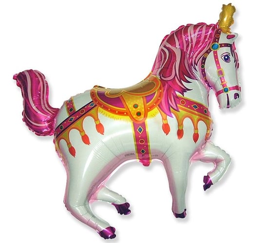 Balon foliowy, 24", Koń cyrkowy, różowy GoDan