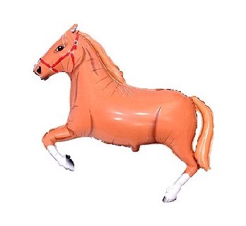 Balon foliowy, 24", Konie w galopie, brązowy Flexmetal