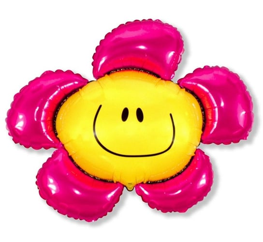 Balon foliowy, 24", Kwiatek, różowy Flexmetal Balloons