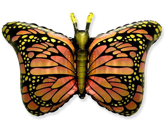 Balon foliowy, 24", Motyl Monarcha, pomarańczowy Flexmetal Balloons