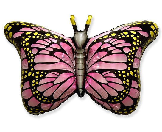 Balon foliowy, 24", Motyl Monarcha, różowy GoDan