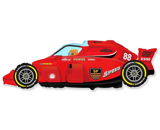 Balon foliowy 24" Samochód wyścigowy - czerwony Flexmetal