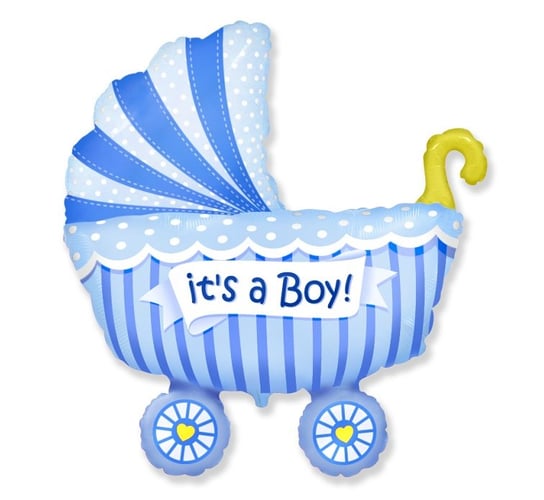Balon foliowy, 24", Wózek dla chłopca, niebieski GoDan