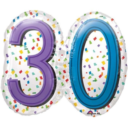 Balon foliowy, 30 urodziny - Rainbow Birthday, 25" Amscan