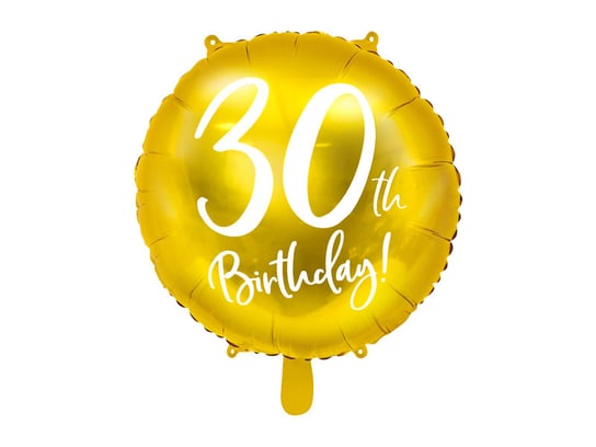 Balon foliowy, 30th Birthday, 45 cm, złoty PartyDeco