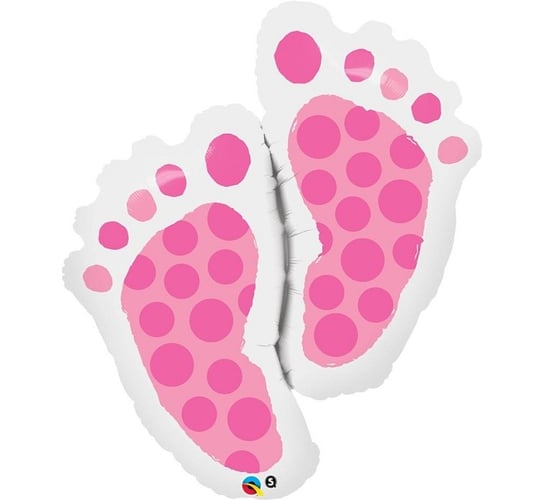 Balon foliowy, 35", Baby Feet, różowe GoDan