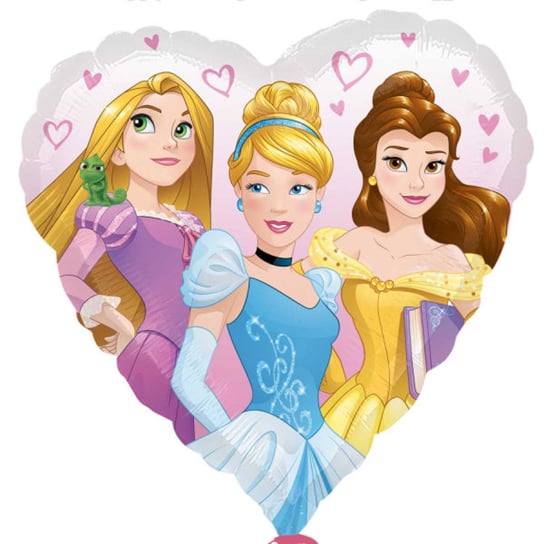 Balon Foliowy 43Cm Księżniczki Disney Serce Amscan