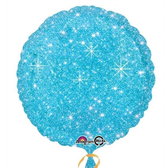 Balon foliowy 43cm, niebieski w gwiazdki AMSCAN