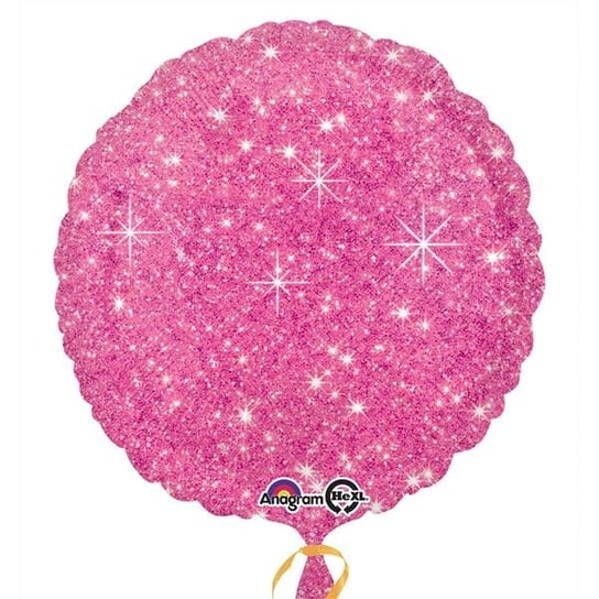 Balon foliowy 43cm, różowy z gwiazdkami AMSCAN