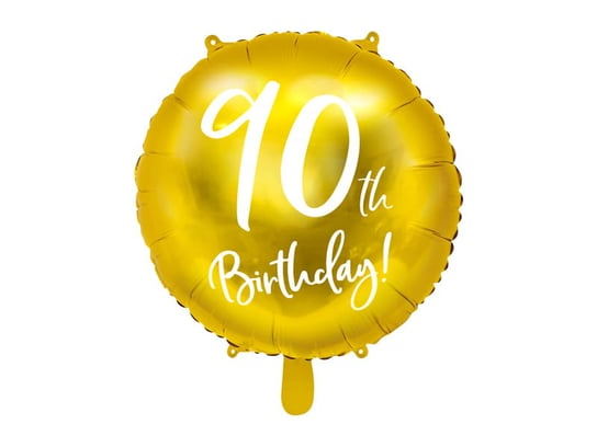 Balon foliowy, 90th Birthday, 18", złoty PartyDeco