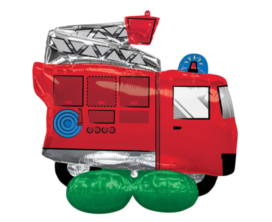 Balon foliowy AirLoonz Fire Truck P71, 106 cm x 88 cm, zapakowany KK Amscan