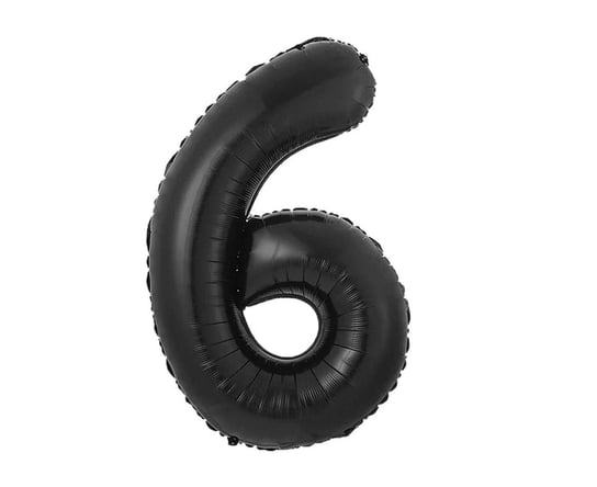 Balon foliowy B&C, cyfra 6, matowa czarna, 85 cm GoDan