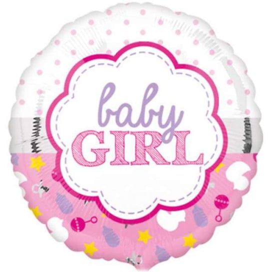 Balon foliowy, Baby Girl, różowy, 17" Amscan
