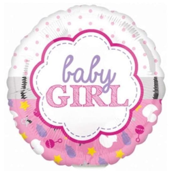 Balon foliowy, Baby Girl, różowy, 9" Amscan