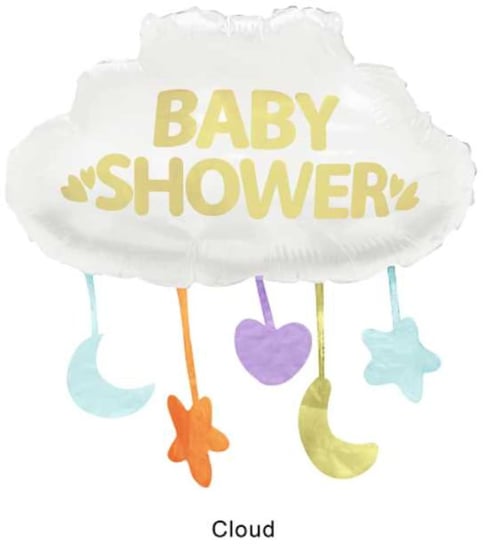 Balon Foliowy Baby Shower Chmurka, 62,5X66,5 Cm Inna marka
