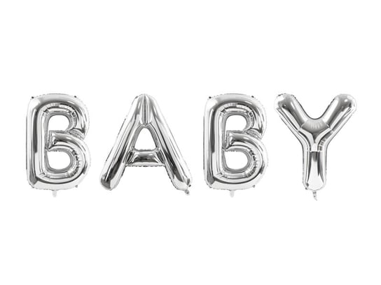 Balon foliowy, Baby, srebrny, 262x86 cm PartyDeco