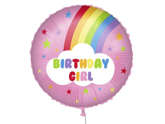 Balon foliowy Birthday Girl Tęcza - 46 cm - 1 szt. Procos