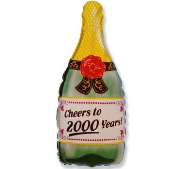 Balon foliowy, Butelka szampana, 24", zielony Flexmetal