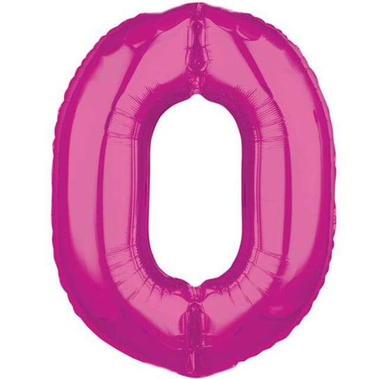 Balon foliowy, cyfra 0, 26", różowy Amscan