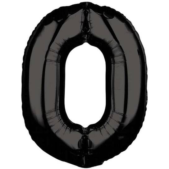Balon foliowy, cyfra 0, 66 cm, czarny Amscan