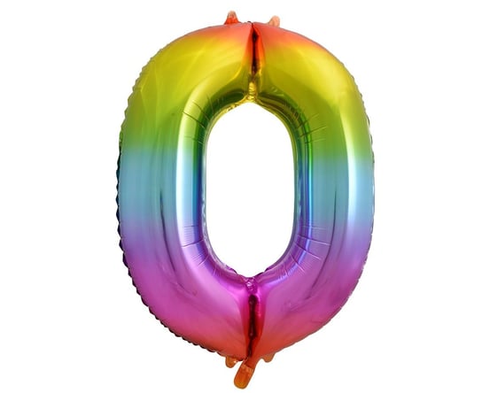 Balon foliowy, cyfra 0, 86 cm, różnokolorowy GoDan