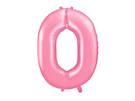 Balon foliowy, Cyfra 0, 86 cm, różowy PartyDeco