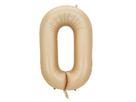 Balon foliowy "cyfra 0", beżowa, 100 cm [balon na hel] PartyPal