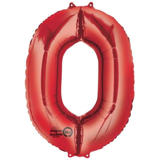 Balon foliowy, cyfra 0, czerwony, 86 cm Amscan