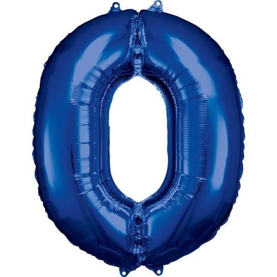 Balon foliowy cyfra 0 niebieski 88 cm AMSCAN
