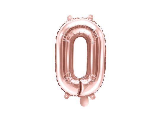 Balon foliowy, cyfra 0, różowy, 35 cm PartyDeco