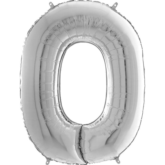 Balon foliowy Cyfra 0 Srebrna - 102 cm Grabo GRABO