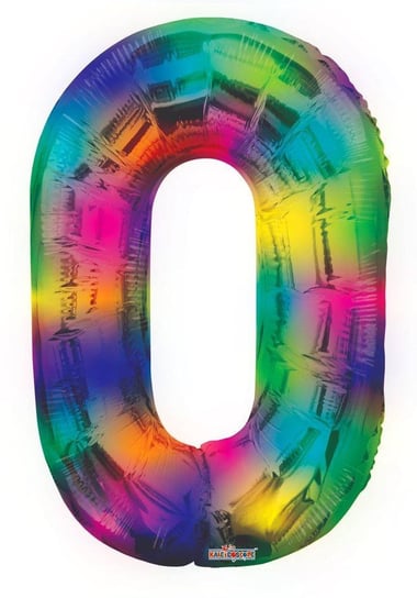 Balon Foliowy Cyfra 0 Tęczowa Rainbow, 86 cm Inny producent