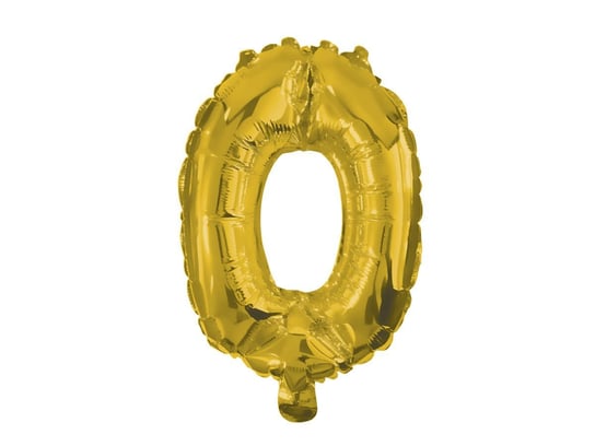 Balon foliowy cyfra 0 złota - 33 cm Procos
