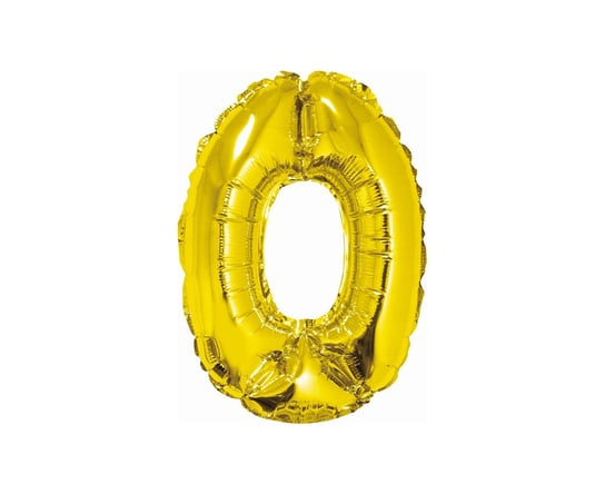 Balon foliowy, Cyfra 0, złota, 35 cm GoDan