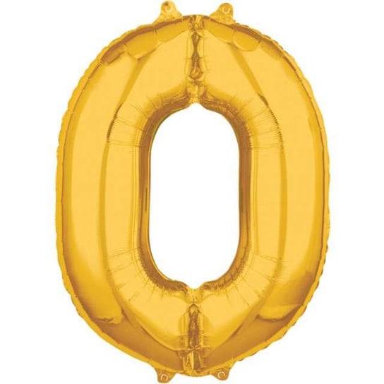 Balon foliowy, cyfra 0, złoty, 66 cm Amscan