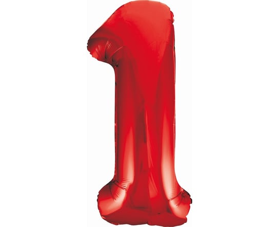 Balon foliowy, cyfra 1, 85 cm, czerwony GoDan