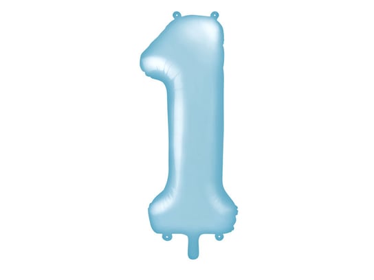 Balon foliowy, Cyfra 1, 86 cm, jasny niebieski PartyDeco
