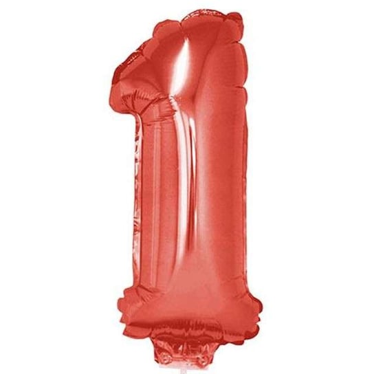 Balon foliowy, cyfra 1, czerwony, 40 cm Funny Fashion