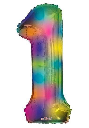 Balon Foliowy Cyfra 1 Tęczowa Rainbow, 86 cm Amscan