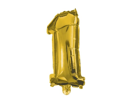 Balon foliowy cyfra 1 złota - 33 cm Procos