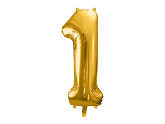 Balon foliowy, cyfra 1, złoty, 86 cm PartyDeco
