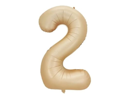 Balon foliowy "cyfra 2", beżowa, 100 cm [balon na hel] PartyPal