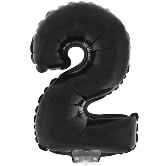 Balon foliowy, cyfra 2, czarny, 40 cm Funny Fashion