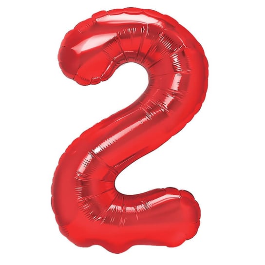 Balon foliowy cyfra 2 czerwony,  40 cm PartyPal